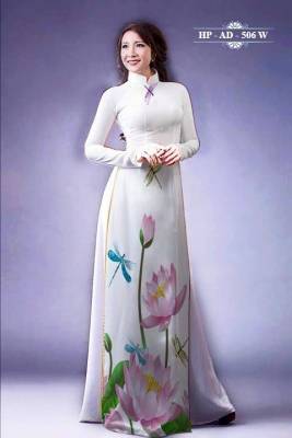 Vải áo dài Lụa hoa Sen-DT 219