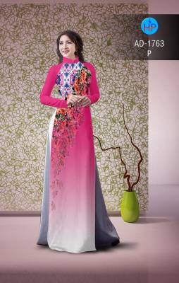 Vải áo dài hoa xéo-DT 2190