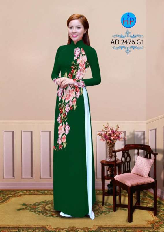Vải áo dài hoa 3D