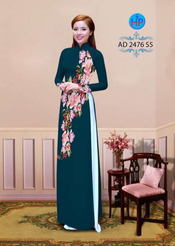 Vải áo dài hoa 3D