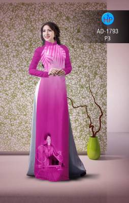 Vải áo dài tranh xưa-DT 2212
