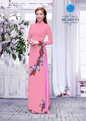 Vải áo dài hoa xéo-DT 2214