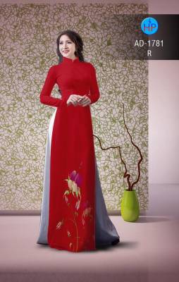 Vải áo dài hoa tà dưới-DT 2241