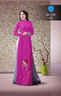 Vải áo dài hoa tà dưới-DT 2241