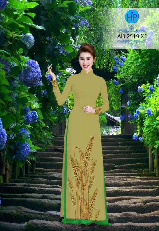 Vải áo dài bông lúa vàng Vải áo dài bông lúa vàng
