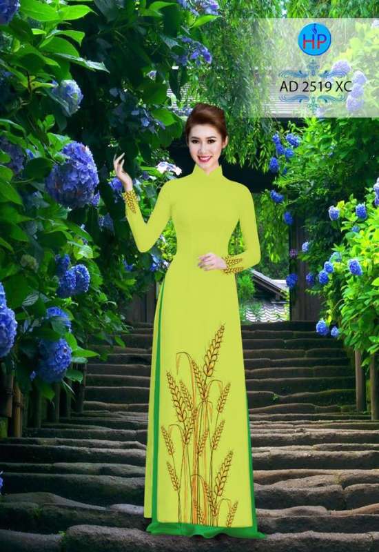 Vải áo dài bông lúa vàng Vải áo dài bông lúa vàng