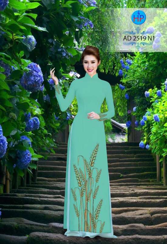 Vải áo dài bông lúa vàng Vải áo dài bông lúa vàng