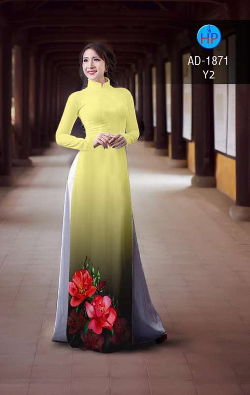 Vải áo dài hoa tà dưới