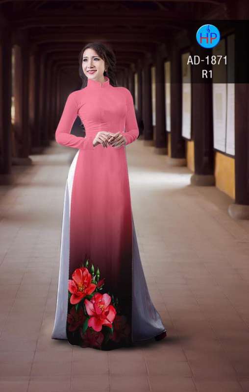 Vải áo dài hoa tà dưới
