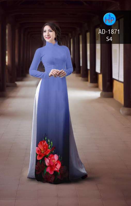 Vải áo dài hoa tà dưới