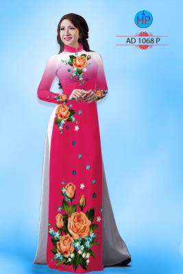 Vải áo dài hoa Hồng-DT 2276