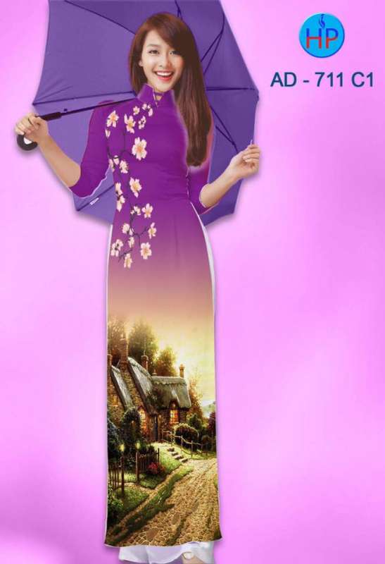 Vải áo dài phong cảnh