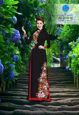 Vải áo dài hoa trên dưới-DT 2287