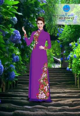 Vải áo dài hoa trên dưới-DT 2287
