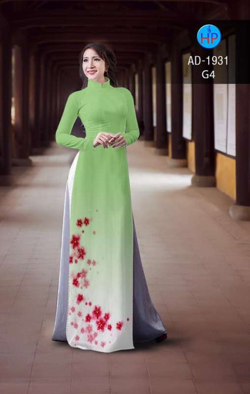Vải áo dài hoa tà dưới