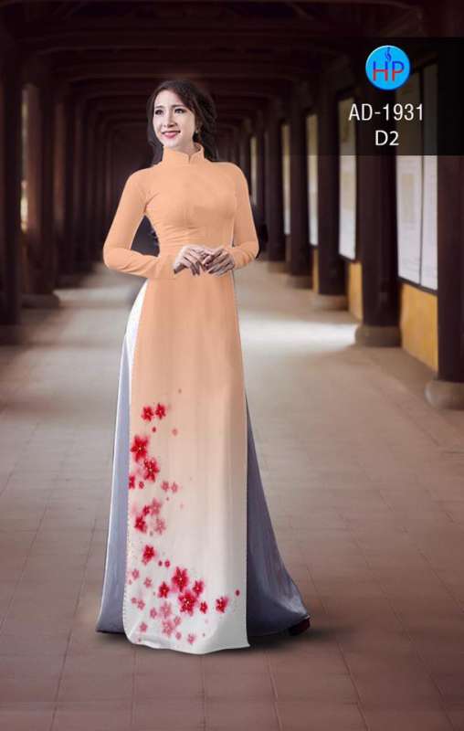 Vải áo dài hoa tà dưới
