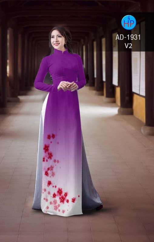 Vải áo dài hoa tà dưới