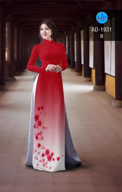 Vải áo dài hoa tà dưới