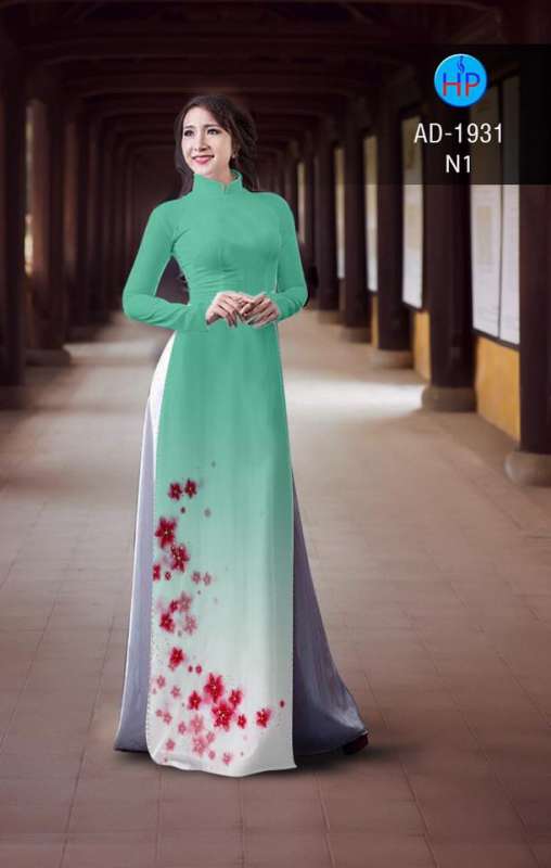 Vải áo dài hoa tà dưới