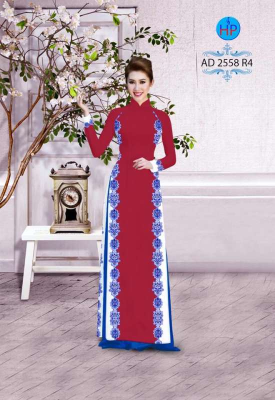Vải áo dài hoa văn chạy dọc