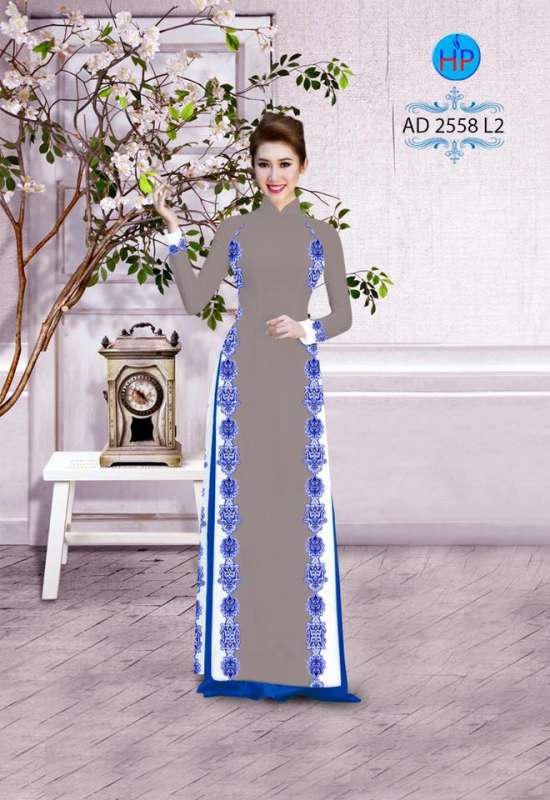 Vải áo dài hoa văn chạy dọc