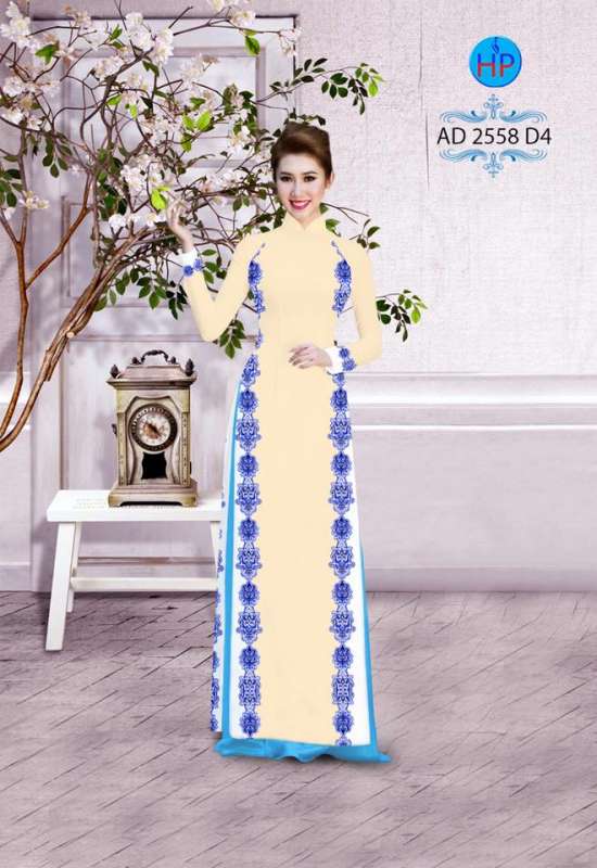 Vải áo dài hoa văn chạy dọc