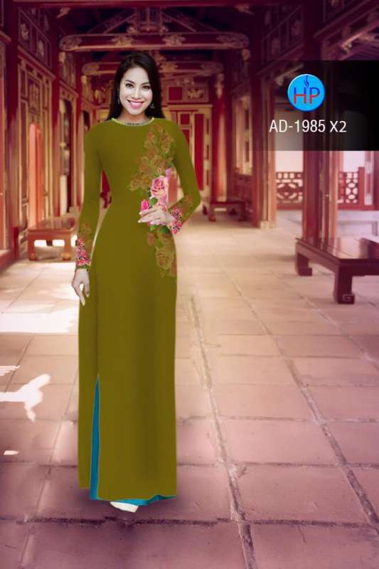 Vải áo dài hoa Hồng mờ
