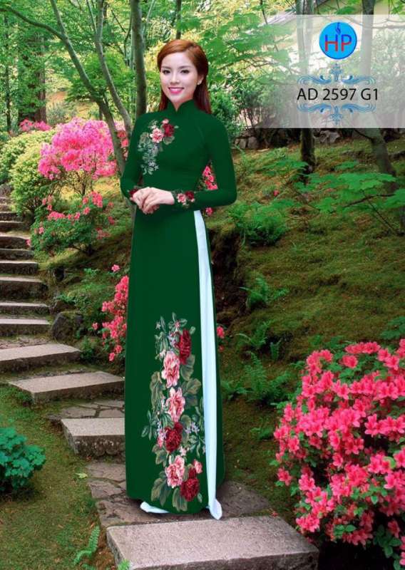 Vải áo dài hoa chạy dọc