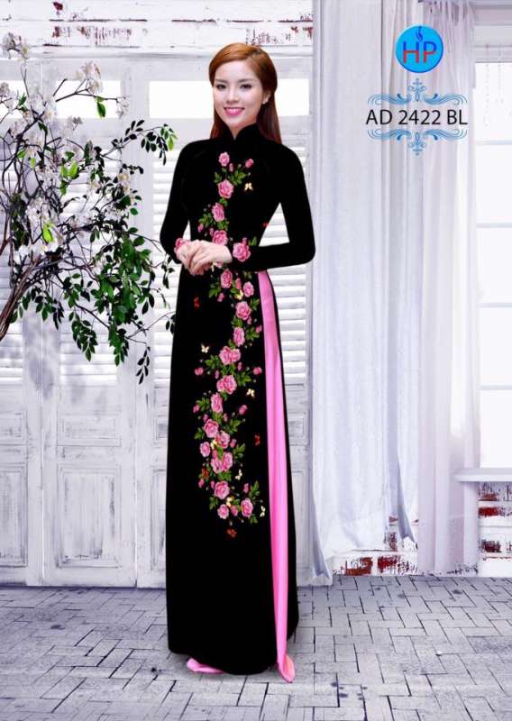 Vải áo dài hoa Hồng dây Vải áo dài hoa Hồng dây