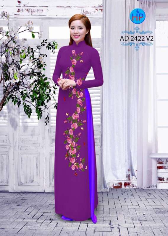 Vải áo dài hoa Hồng dây Vải áo dài hoa Hồng dây