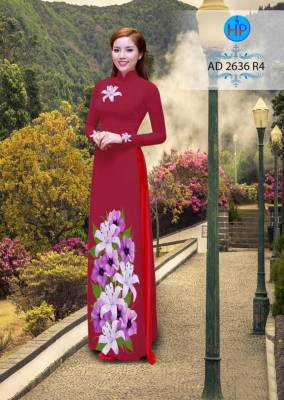 Vải áo dài hoa Ly-DT 2348