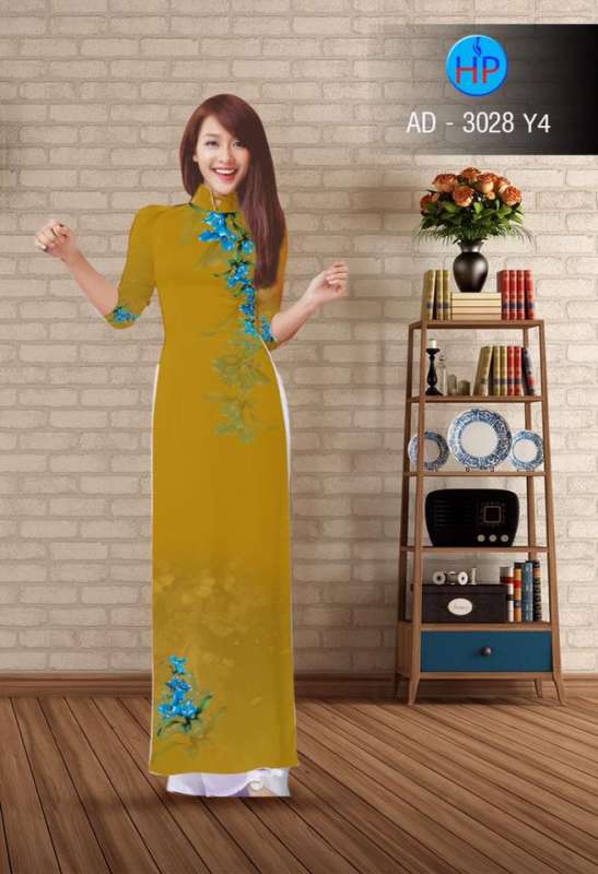 Vải áo dài hoa 3D mờ