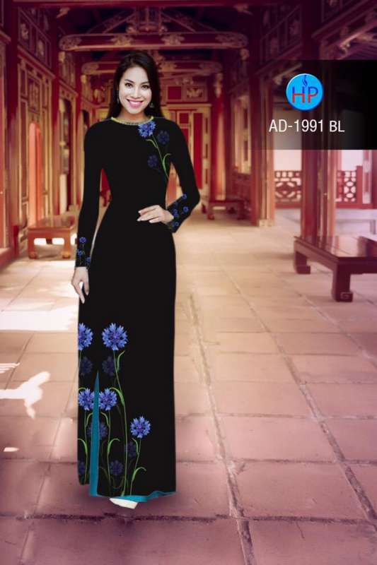 Vải áo dài hoa tà dưới