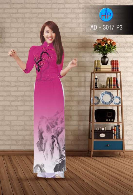 Vải áo dài phong cảnh