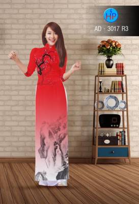 Vải áo dài phong cảnh-DT 2352
