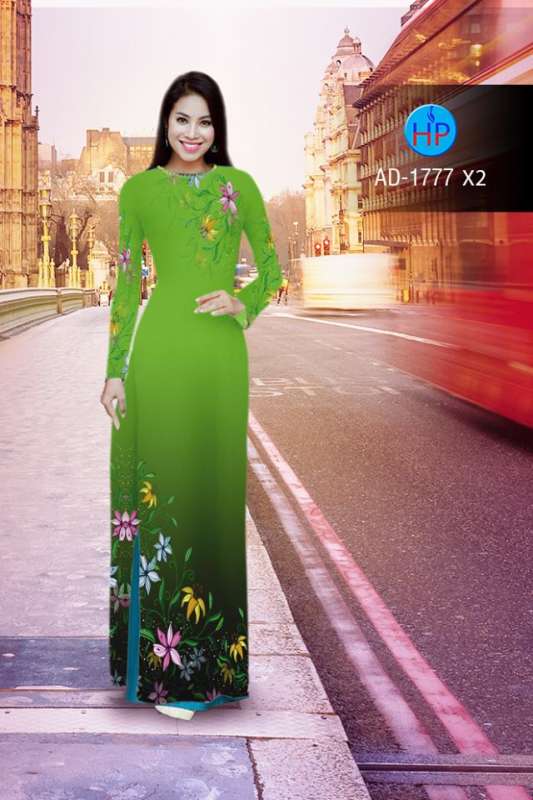 Vải áo dài cành hoa nhỏ