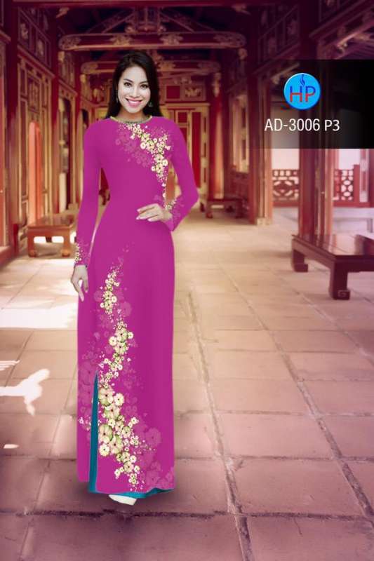 Vải áo dài hoa dây độc đáo