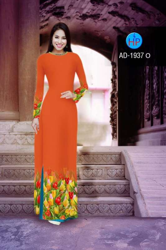 Vải áo dài hoa tà dưới