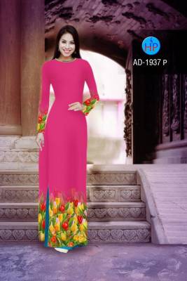 Vải áo dài hoa tà dưới-DT 2372