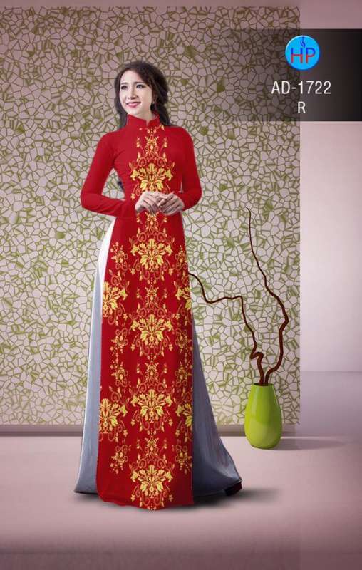 Vải áo dài hoa văn chạy dọc