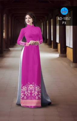 Vải áo dài hoa tà dưới-DT 2382