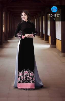 Vải áo dài hoa tà dưới-DT 2382