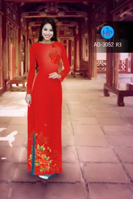 Vải áo dài hoa trên dưới-DT 2385