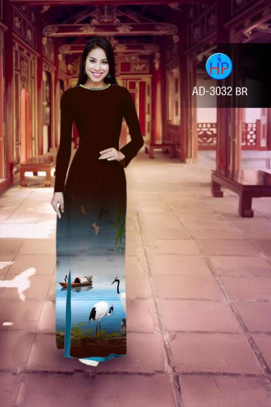 Vải áo dài phong cảnh 3D