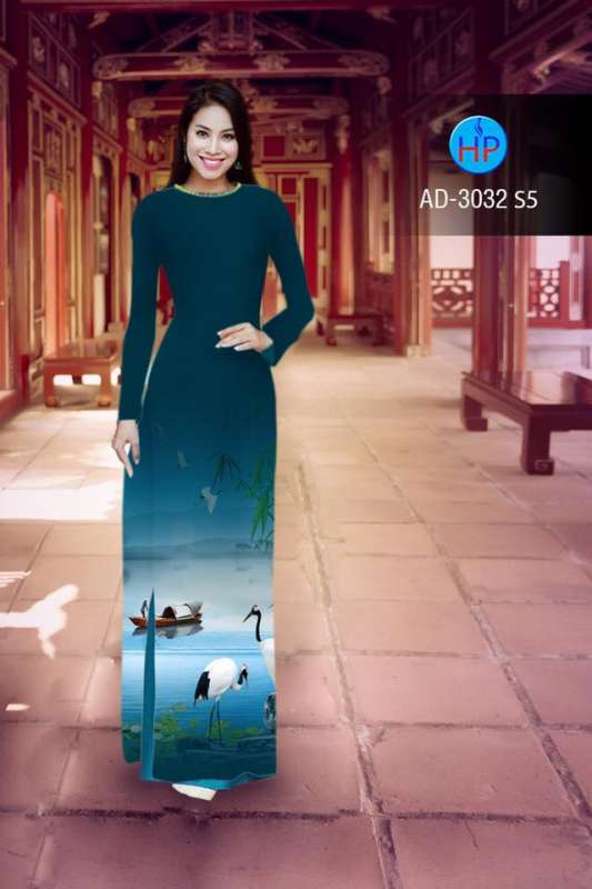 Vải áo dài phong cảnh 3D