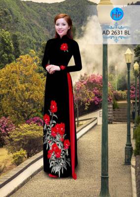 Vải áo dài hoa trên dưới-DT 2403