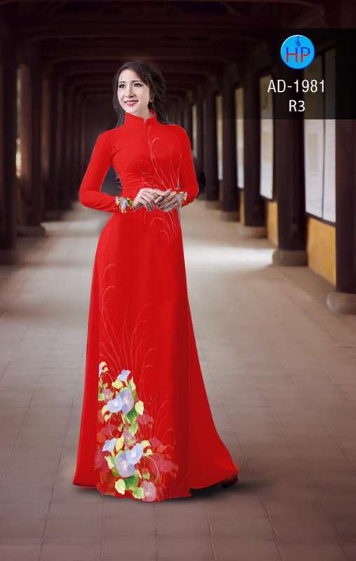 Vải áo dài hoa tà dưới