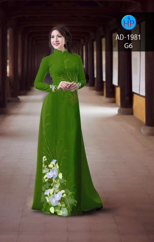 Vải áo dài hoa tà dưới