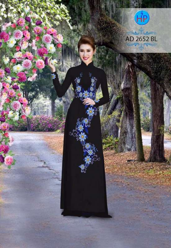 Vải áo dài hoa chạy dọc
