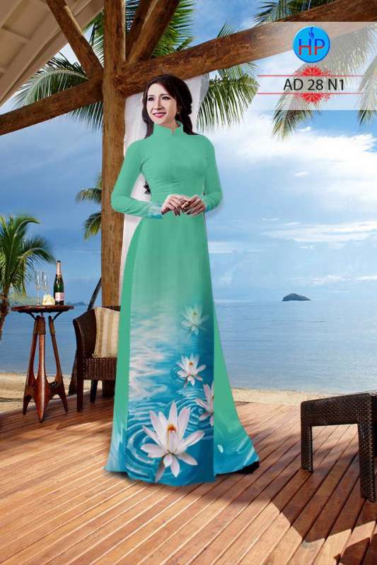Vải áo dài bộ hoa Sen